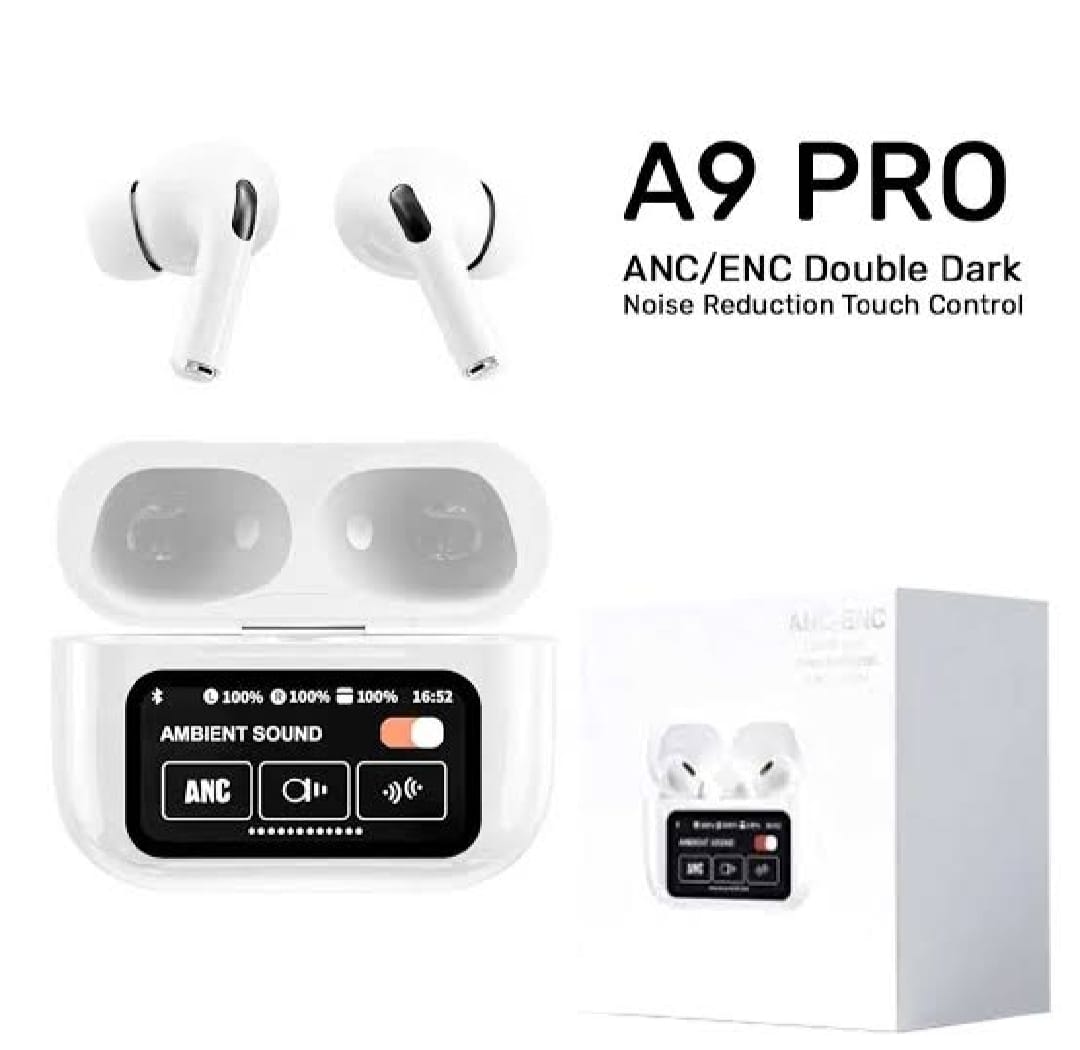 A9 Pro ANC/ENC Display Wireless Earbuds - With Free Cash on Delivery